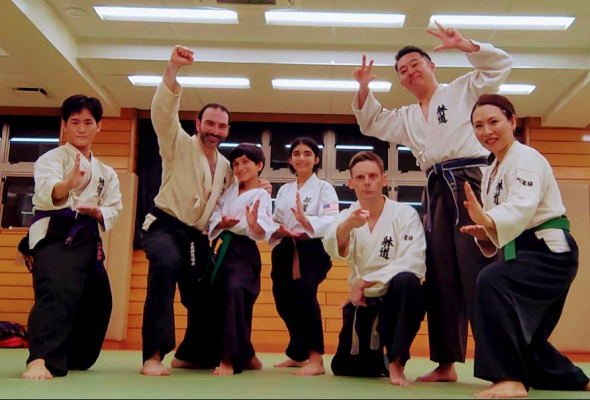 Taido students practicing in Tokyo, Japan