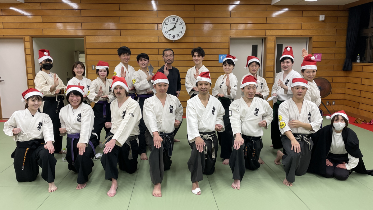 Taido dojo members Christmas practice session in Tokyo